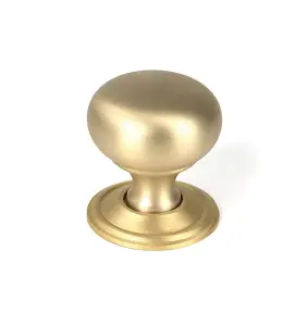 Satin Brass Mushroom Cabinet Knob 32mm