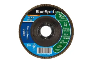 Blue Spot Tools - 115mm (4.5") 40 Grit Zirconium Oxide Flap Disc