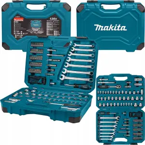 Makita E-06616 120 Piece Maintenance Kit Spanner Socket Screwdriver Bit Set Case