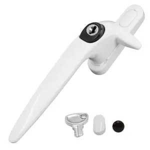 Yale Sparta Cockspur Window Handle - White, Left, 21mm