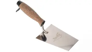 Toolty Bucket Trowel with Cork Handle 140mm Stainless Steel for Scooping and Scraping Mortar Cement Plaster Masonry Brickwork