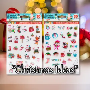 Christmas Stickers Themed 1x Varied Design 24.9x14.6x0.1cm Christmas Themed