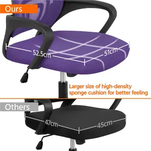 Yaheetech Ergonomic Mid-back Mesh Office Chair - Purple