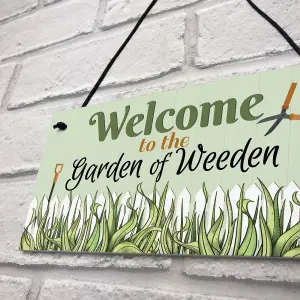 Red Ocean Garden Of Weeden Funny Novelty Garden Shed Hanging Sign Home Decor Plaque Friendship Gifts