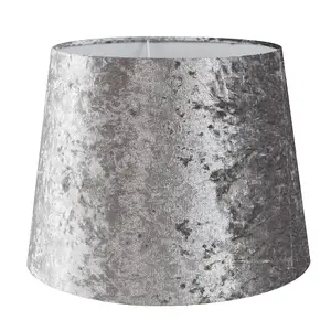 ValueLights Aspen Modern Tapered Table Floor Lamp Light Shade with Silver Grey Velvet Finish