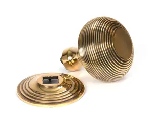 From The Anvil Aged Brass Beehive Centre Door Knob