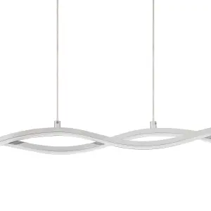 GoodHome Alani Chrome effect 2 Lamp LED Pendant ceiling light