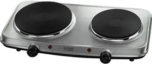 Russell Hobbs 15199 2 Plate Mini 2250W Electric Hob - Stainless Steel | Robert Dyas