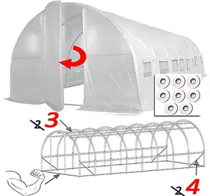 8m x 3m + Hotspot Tape Kit (27' x 10' approx) Pro+ White Poly Tunnel