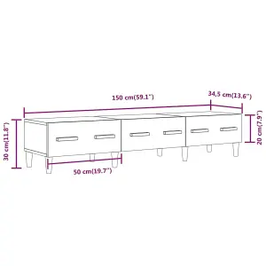 vidaXL TV Cabinet Grey Sonoma 150x34.5x30 cm Engineered Wood