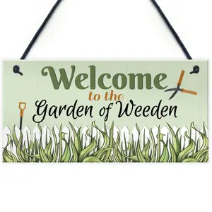 Red Ocean Garden Of Weeden Funny Novelty Garden Shed Hanging Sign Home Decor Plaque Friendship Gifts