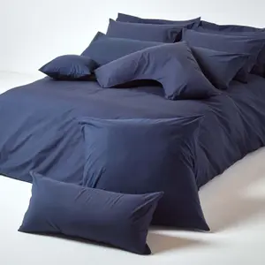 Homescapes Navy Blue Continental Egyptian Cotton Pillowcase 200 TC, 40 x 80 cm