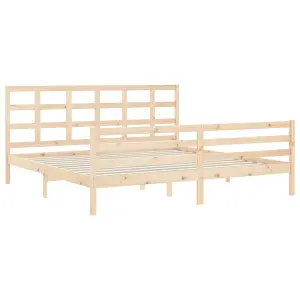 Berkfield Bed Frame with Headboard Super King Size Solid Wood