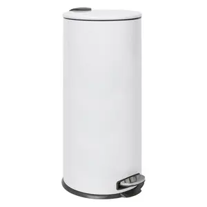 Stainless Steel Step On Waste Bin - 30L White