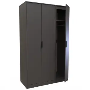 Fuji 3 Door Wardrobe in Graphite (Ready Assembled)