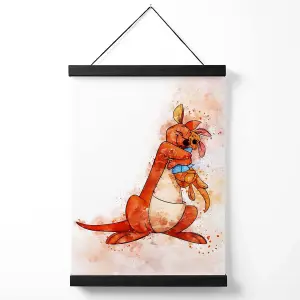 Kanga and Roo Watercolour Winnie the Pooh Medium Poster with Black Hanger