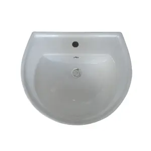 GoodHome Bodmin White Close-coupled Floor-mounted Toilet & full pedestal basin (W)380mm (H)760mm