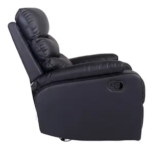 Ashby Leather Recliner Armchair Sofa Home Lounge Chair Reclining Black