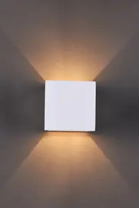 Ceramic Square Wall Light, Up and Down White Paintable G9 socket (NO BULB)