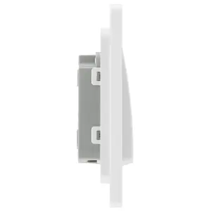 BG Evolve 20A Single Wall Light Switch, Wide Rocker, Brushed Steel