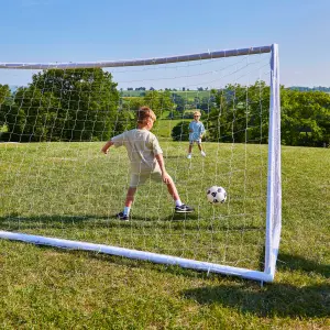 Rebo Portable PVC Locking Football Goal with Nylon Net - 12FT x 6FT