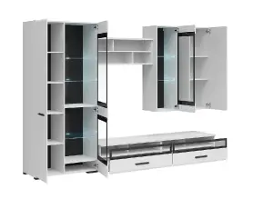 Wall-Mounted Open Cabinet Fixed Display Shelving Unit 100cm White / Black Assen