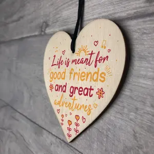 Red Ocean Handmade Best Friend Friendship Sign Plaque Shabby Chic Wooden Hanging Heart Thank You Love Gift