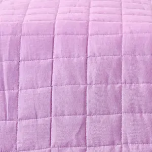 Homescapes Cotton Quilted Reversible Bedspread Lavender Purple, 230 x 250 cm