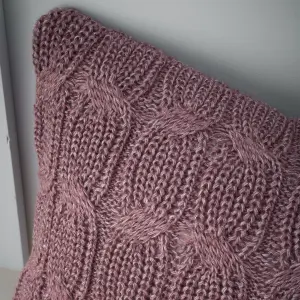 Catherine Lansfield Chunky Marl Knit Cosy 45x45 cm Cushion Plum