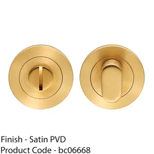 Round Thumbturn Lock and Release With Indicator Satin Brass PVD