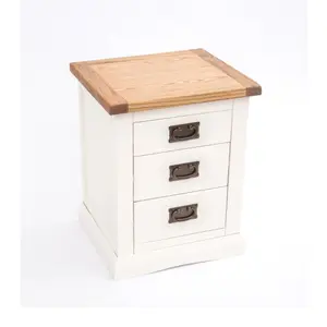 Cosenza 3 Drawer Bedside Table Brass Drop Handle