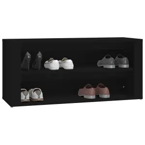 Berkfield Shoe Rack Black 100x35x45 cm Engineered Wood