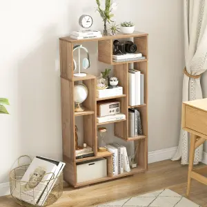 Costway 120cm Tall Bookshelf Modern Geometric Bookcase Book Storage Organizer