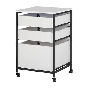 3 Drawer Mobile Storage Organizer In Charcoal / White