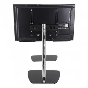 AVF Iseo 60cm Pedestal TV Stand, for TVs up to 55" - Black Glass