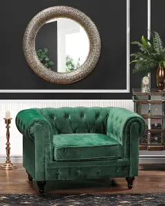 Armchair CHESTERFIELD Velvet Emerald Green