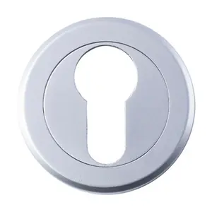 50mm Euro Profile Round Escutcheon Beveled Edge Concealed Fix Satin Chrome