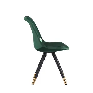 Set of 2 Sofia Velvet Dining Chairs Upholstered Dining Room Chair, Green