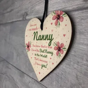 Special Gift For Nanny Wood Heart Nan Birthday Gift Grandparent Plaque Love Sign Keepsake