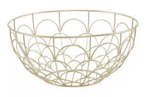 Interiors by Premier Vertex Deco Fruit Basket Matte Gold