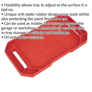 Non-Slip Flexible Tool Tray for Garage and Workshop - 590x305x40mm