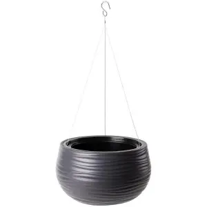 Hanging Plaited Basket Flower Plant Pot Planter Chain Home Garden Decorative Anthracite Sahara