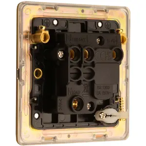 1 Gang 13A Switched Fuse Spur & Flex Outlet SCREWLESS SATIN BRASS Isolation