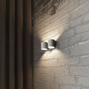 Orbis Aluminium Grey 2 Light Classic Wall Light