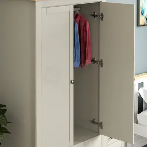 Vida Designs Arlington Grey 2 Door 2 Drawer Wardrobe (H)1875mm (W)840mm (D)495mm