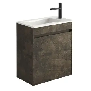 Santiago 540mm Single Bathroom Vanity with Integrated Ceramic Basin Brown