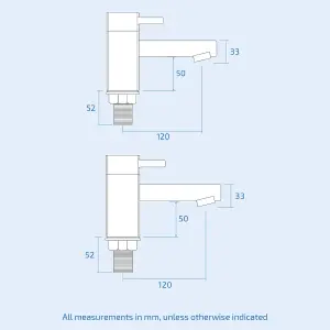 Nes Home Newport Square Basin Sink Mono Mixer Tap & Bath Filler Tap with Waste