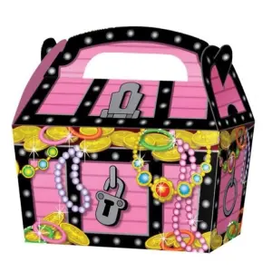 Playwrite Pirate Treasure Treat Box (Pack of 10) Pink/Black/Gold (One Size)