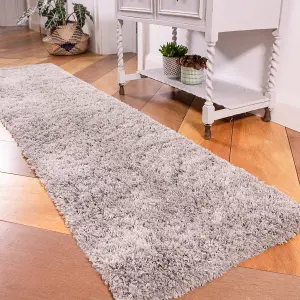 Silver Grey Thick Soft Shaggy Area Rug 80x150cm