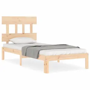 Berkfield Bed Frame with Headboard 90x200 cm Solid Wood